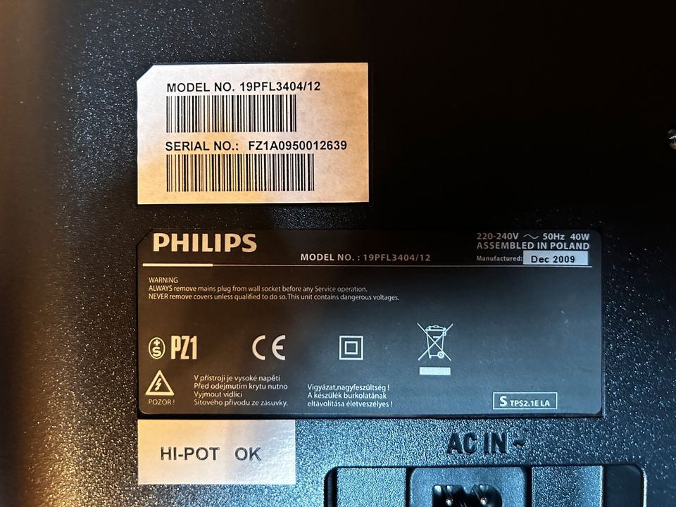 Philips LCD TV 19PFL3404/12, 19“/48cm, in Saalfelder Höhe