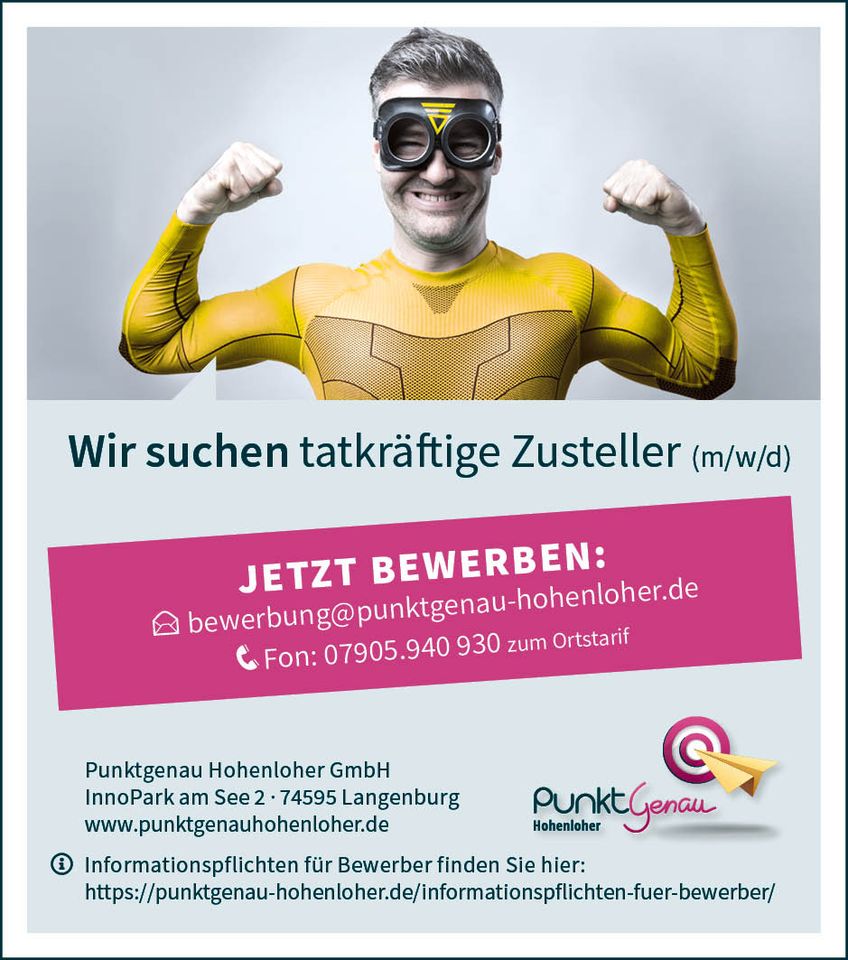 Minijob Zusteller (m/w/d) für 91757 Treuchtlingen gesucht! in Treuchtlingen