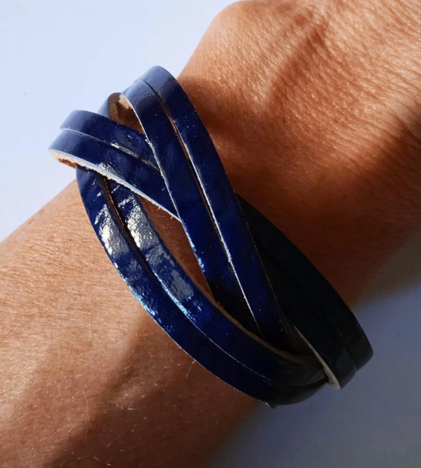 NEU - Lederarmband, geflochten, Dunkelblau mit Glanz, NP 19€ - ST in Raubling