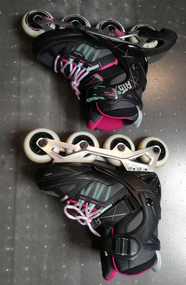 OLEXO Kinder Inlineskates schwarz, grau, pink Gr 35-38 in Wuppertal