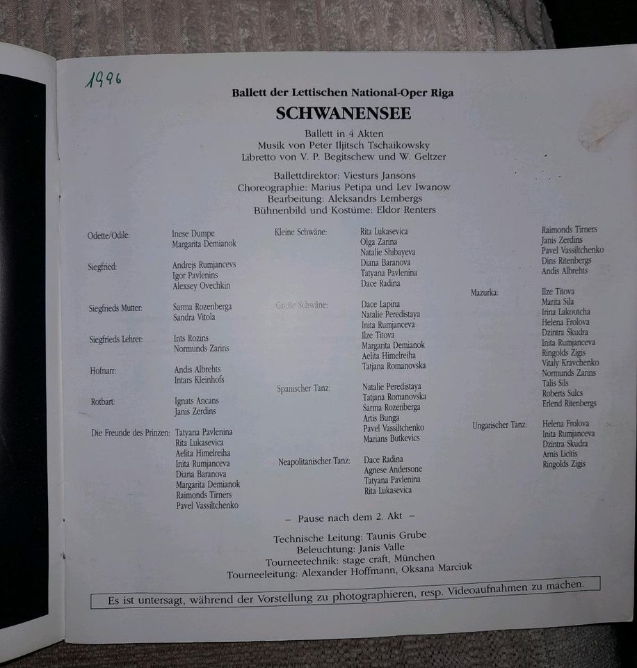 Programmheft "Schwanensee"☆Ballett☆Salzburg 1997 in Leinefelde-Worbis