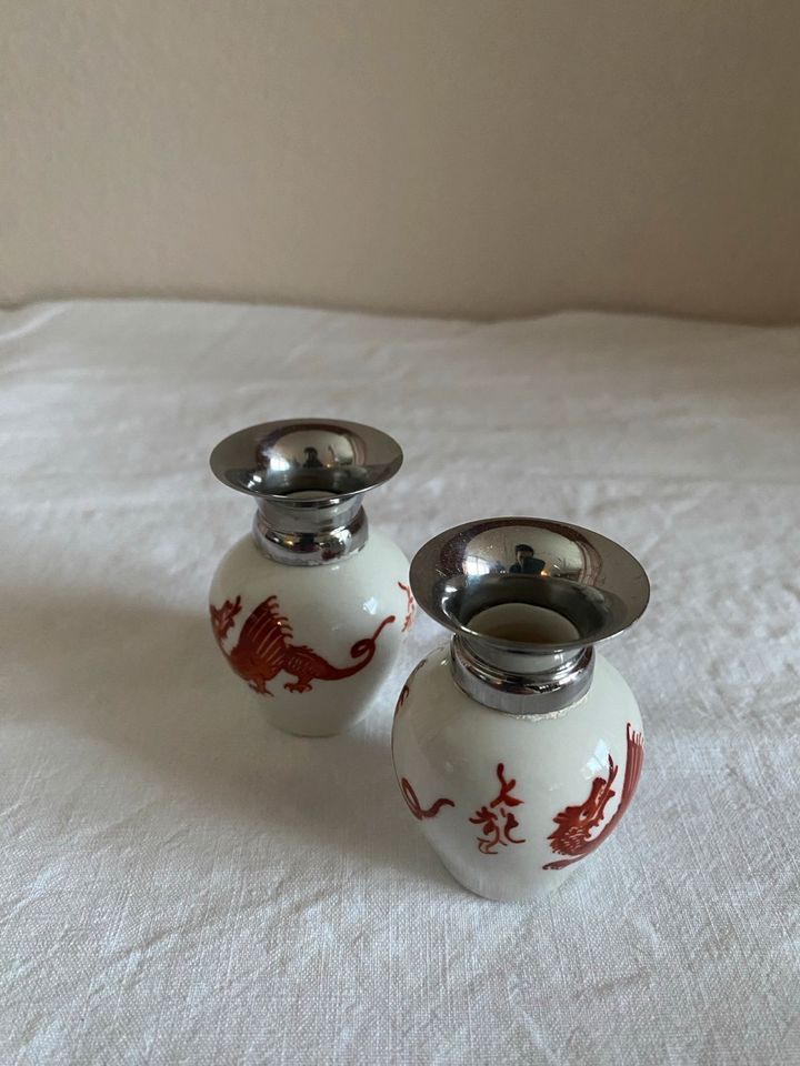 Kerzenhalter MFG handbemalt  Drache asiatisch japanisch minivase in Schellhorn (bei Preetz, Holst)