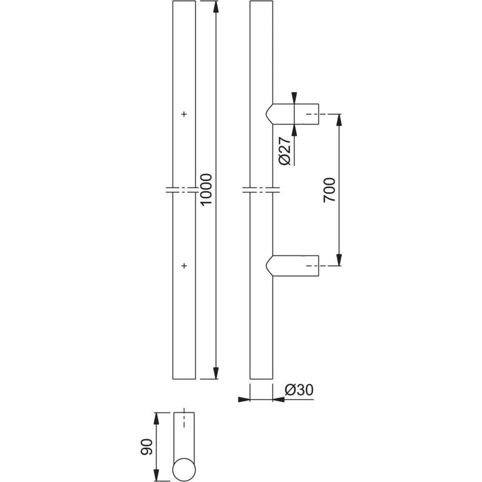 Stossgriff Griffstange Türgriff Griff 1000mm gerade Metall Hoppe in Lauchhammer