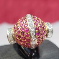 ❤Antiker Art Deco Ring aus 585er Gelbgold Rubine und Diamanten Essen - Steele Vorschau