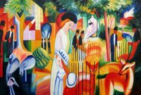 August Macke - Großer Zoologischer Garten p98331 120x180cm Ölbild Berlin - Treptow Vorschau