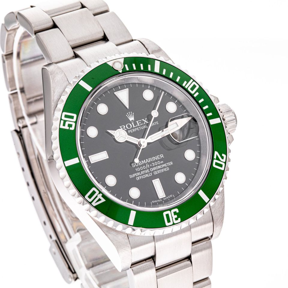 Rolex Submariner 40 Kermit Grün Stahl 16610LV wie NEU 2007 Full S in Hannover