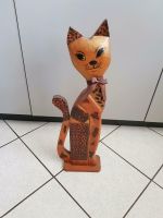 Holz Statue Katze handgeschnitzt handbemalt Deko Bayern - Allersberg Vorschau