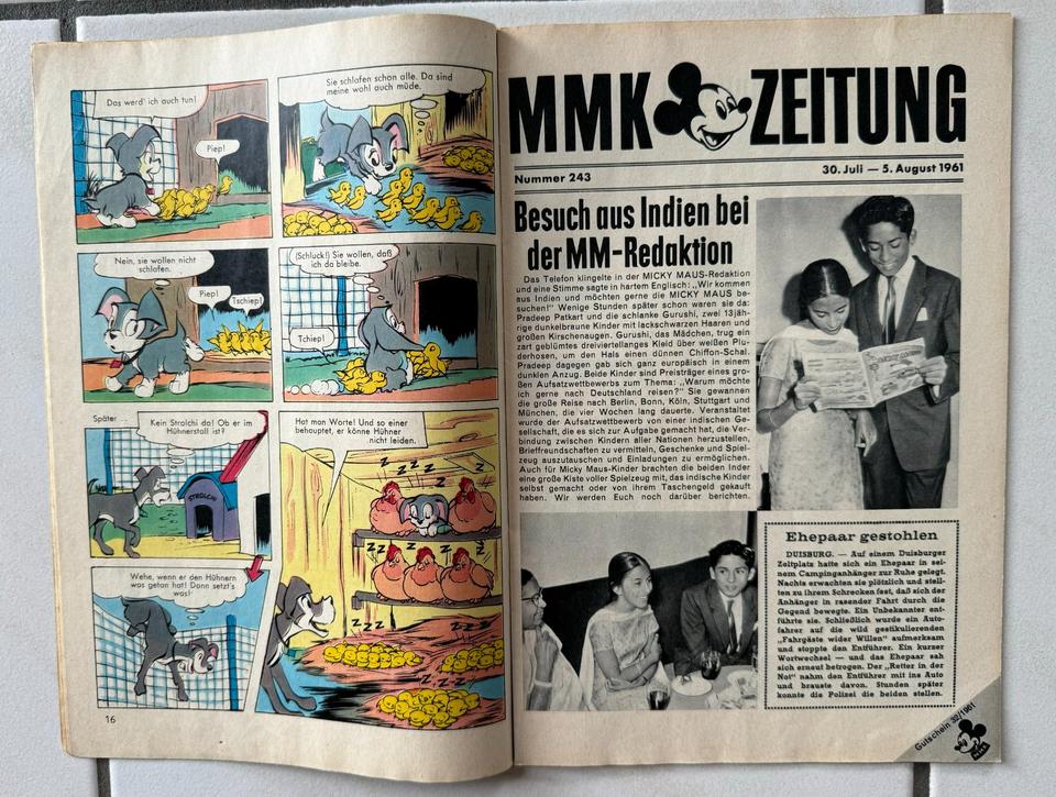 Micky Maus 1961 Heft 32  mit Beilage Donald Sonnenblende -  rar in Villmar