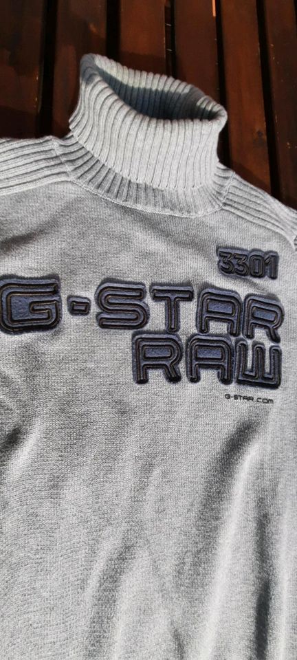 G-Star Herren Rollkragenpullover grau Gr. L Baumwolle in Frankfurt am Main