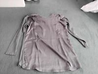 Langarmshirt glänzend Bluse grau Materialmix Hessen - Wartenberg Vorschau