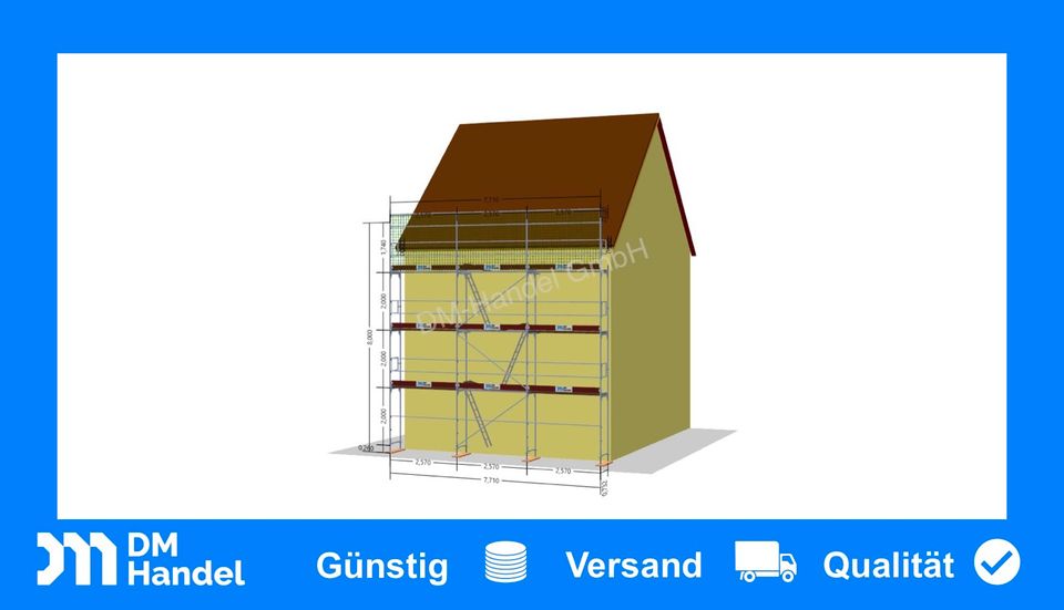 Dachfanggerüst 66,30qm Fassadengerüst Neu Baugerüst Gerüst 2,57m in Murrhardt