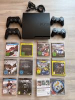 PS3 Slim mit 11 Spielen und 4 Controllern Nordrhein-Westfalen - Lohmar Vorschau