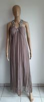Abendkleid Perlen & Pailetten Joya Moda Gr. 34 taupe beige, rück Bayern - Waltenhofen Vorschau