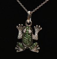 Frosch Brillant Tsavorit Edelstein 750er Gold Collier Schleswig-Holstein - Glücksburg Vorschau