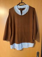 Comma Pullover Größe 34 braun mit Bluse hell blau Niedersachsen - Oldenburg Vorschau