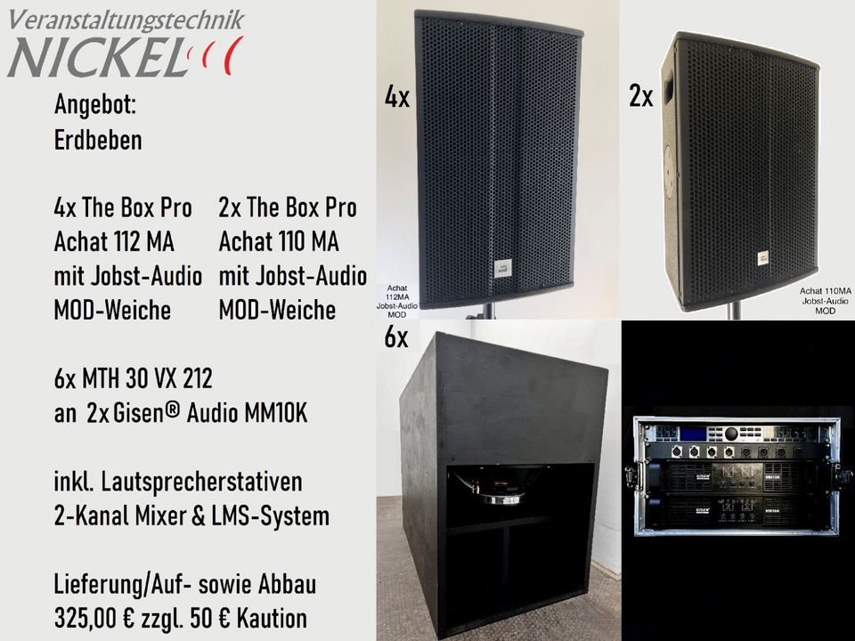 PA-Anlage Angebot "Erdbeben" 4.6.2 Top/Sub/Monitor #VATNi in Marburg