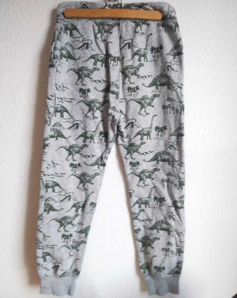 H&M Jogginghose Joggers Sweathose Dinos hellgrau Gr. 140 /9-10 J. in Lindau