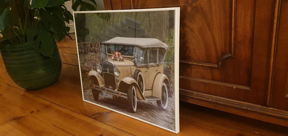 Oldtimer Bild Druck Auto Nostalgie gerahmt Hochzeitsauto 30x40 cm in Berlin