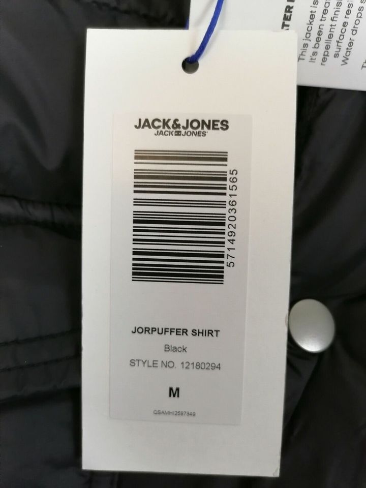 Jack & Jones – Originals – Gesteppte Hemdjacke in Schwarz Herren in Velbert