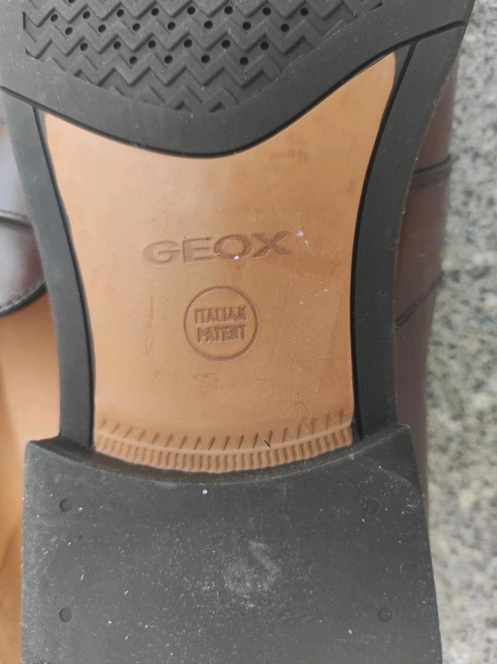 Geox Respira Herrenschuhe Slipper Leder braun NEU 46 in Reinbek