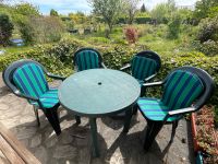 Gartentisch rund inkl. 4 Stühlen mit Sitzauflage grün Leipzig - Altlindenau Vorschau