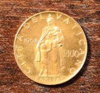 Vatikan Vaticano 100 Lire Gold 1954 - Papst Pius XII rar Auflage Am Ohmberg - Bischofferode Vorschau