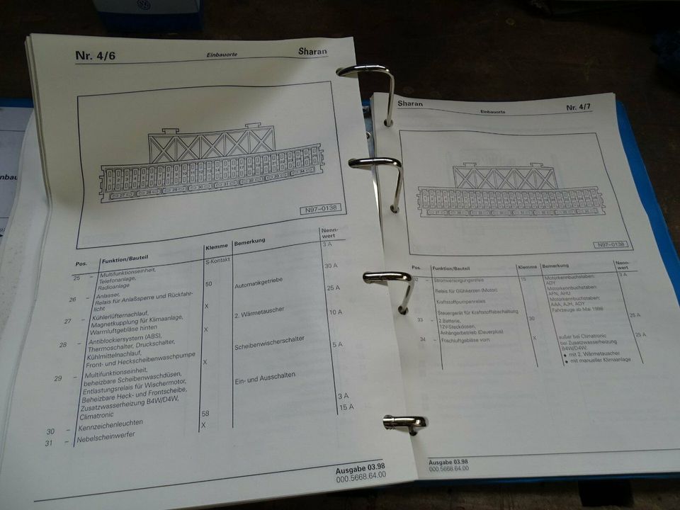 VW Sharan ab 1995–1997 Reparaturleitfaden Stromlaufplan in Süderhastedt