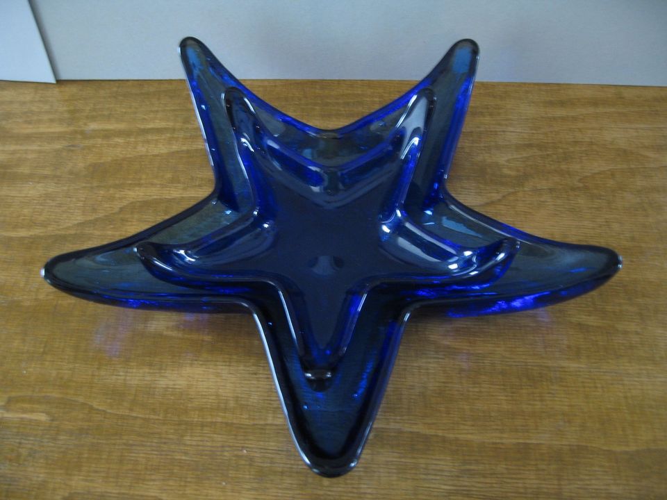 Glasschalen - sternform - blau in Lichtenfels