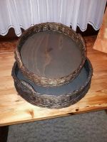 2 Tabletts dunkel Holzboden  Weide Rattan Korb Nordrhein-Westfalen - Morsbach Vorschau