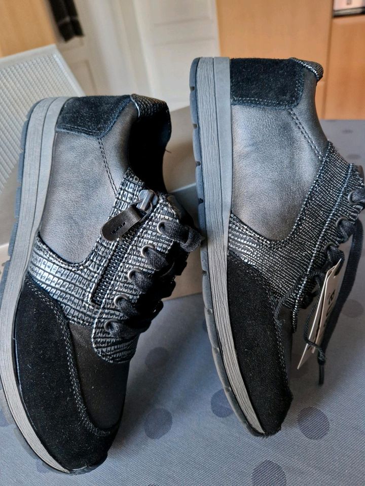 "Jana" Sneaker, Größe 37, black/grau/silber in Velen