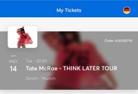 Tate McRae Think Later Tour München 1x Ticket Bayern - Regensburg Vorschau