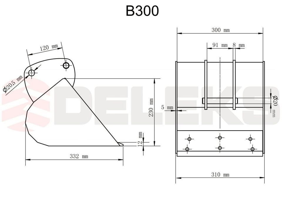 DELEKS® B-300 Schaufel für Minibagger / Heckbagger -30 cm in Pfaffenhofen a. d. Glonn