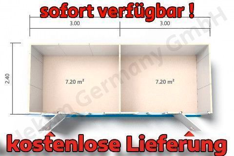 Bürocontainer ⚡️ Zwei-Raum Container FERTIG MONTIERT KOSTENLOSE LIEFERUNG SOFORT Top ⚡️ ANGEBOTE ⚡️ NEU 6.0 x 2.4m Bürocontainer Bauconatiner Großraum Container in Dresden