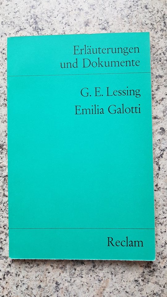 G.E. Lessing EMILIA GALOTTI + Erläuterungen Reclam Literatur in Kirkel