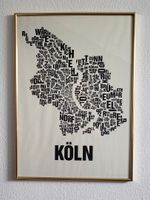 Köln Cologne Siebdruck Poster - Buchstabenorte - Bild mit Rahmen Nordrhein-Westfalen - Sankt Augustin Vorschau