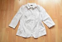 Süße weiße Crinkle-Bluse, auffällige Knopfleiste 3/4-Arm Walbusch Hessen - Hofheim am Taunus Vorschau