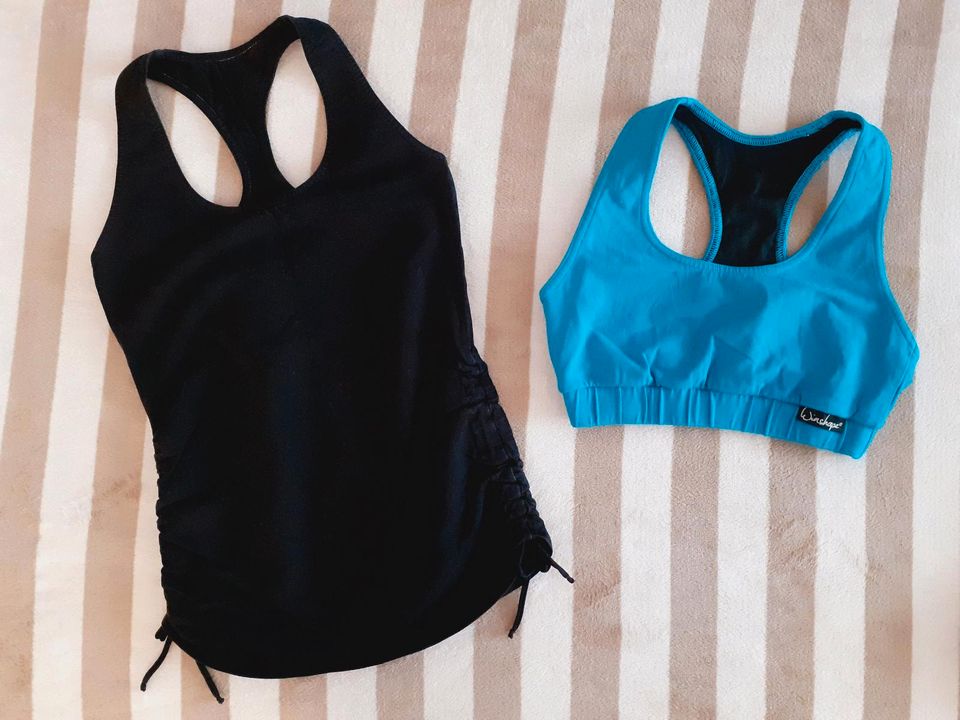 Winshape Oberteile Bustier Sport BH Gr. XS S Yoga Pilates blau in Frohburg