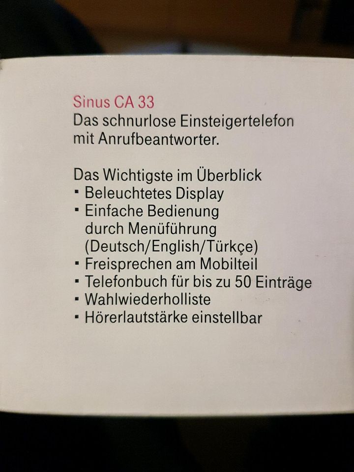 Telefon mit AB schnurlos Sinus CA 33 in OVP Telekom in Niederaula