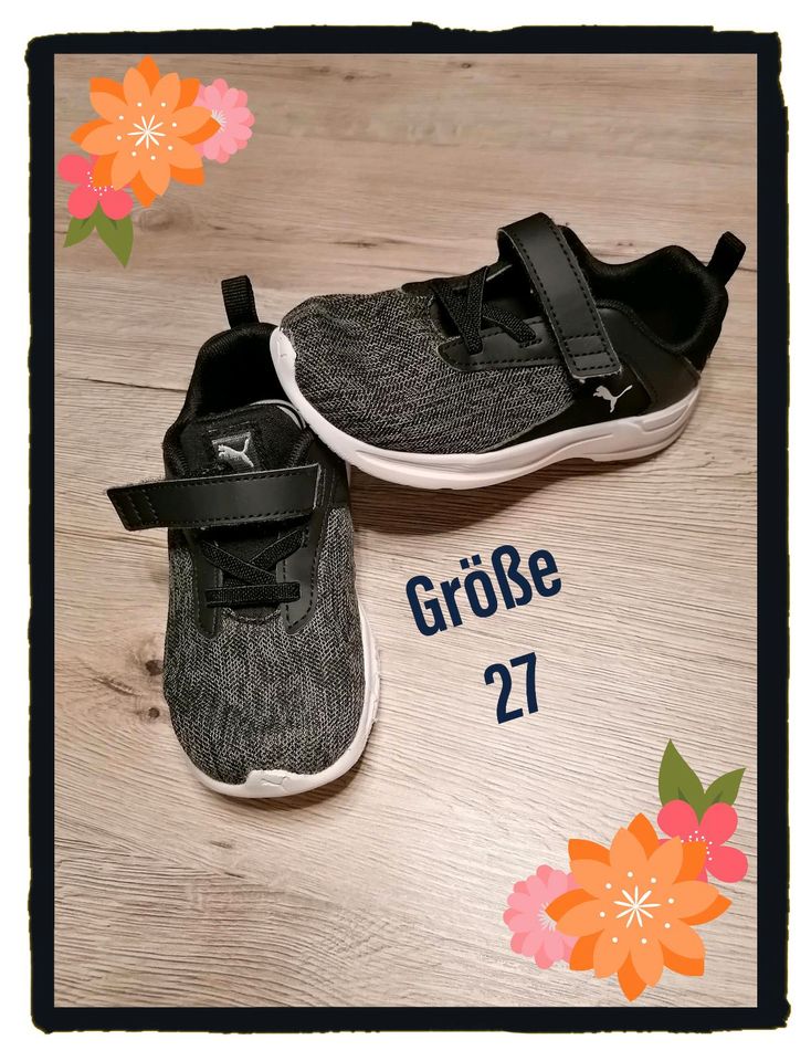 Schuhe Puma Gr. 27 Sneaker Sport schwarz Junge Mädchen Sommer 26 in Bogen Niederbay