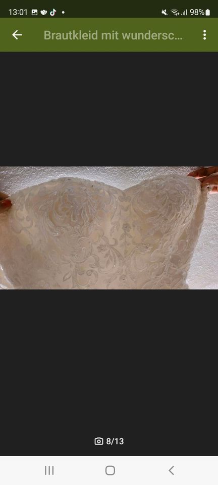 Hochzeitskleid | Brautkleid mit Schleppe | A-Linie | Glitzer in Löhne