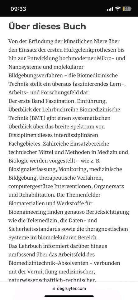 Buch Biomedizinische Technik - Faszination, Einführung, Überblick in Lübeck