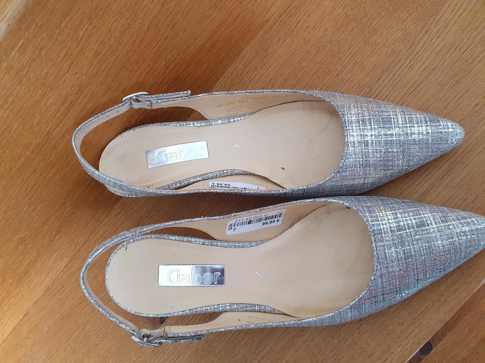 Pumps Gabor metallic Silber 40 / 7 1x getragen Sommer in Reichertshofen