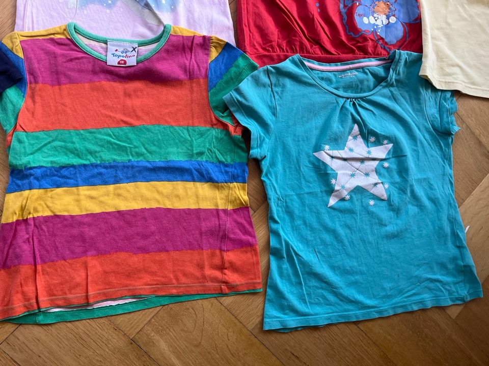 T-Shirts Shirts 110 / 116 weiß rosa Glitzer blau gelb türkis katz in Jena