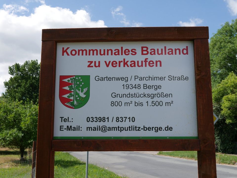 Kommunales Bauland in 19348 Berge in Berge (bei Perleberg)