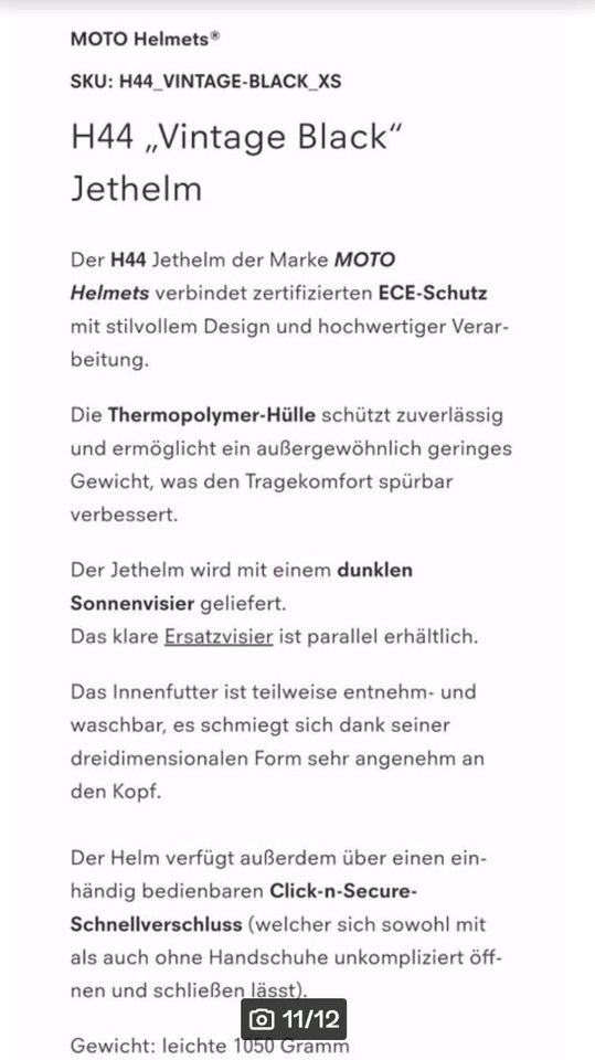 Motorrad Helm von Moto Helmets *Unbenutzt/ Neu* mit Schutzhülle in Neustadt an der Aisch