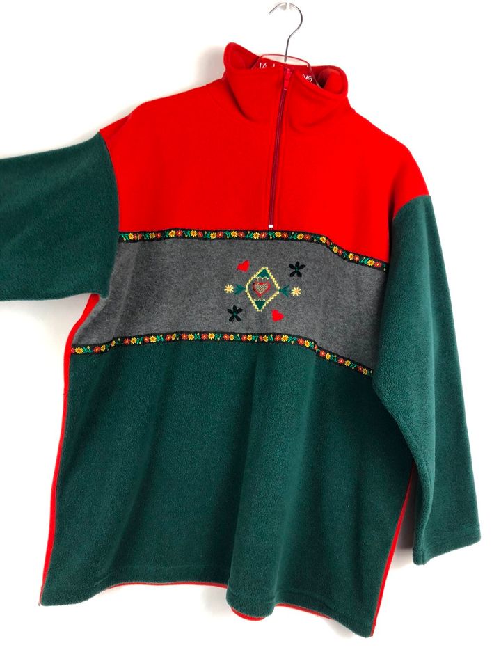 Vintage Half-Zip Fleece Sweater - Retro Pulli- Oldschool - Gr. XL in Neuenhaus