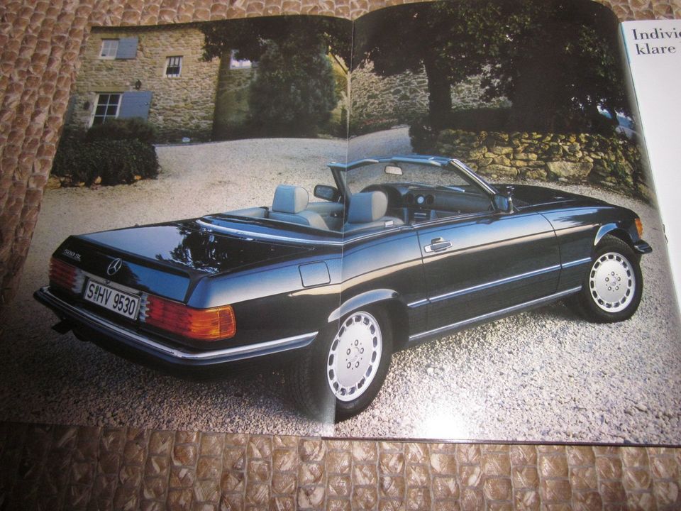 Neu! Prospekt Mercedes 500 420 300 SL R107, 1986, W107, schön! in Dachau