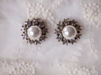 Perlen Ohrringe Kristalle antik vergoldet zu Brautkleid Leinen Wandsbek - Hamburg Marienthal Vorschau