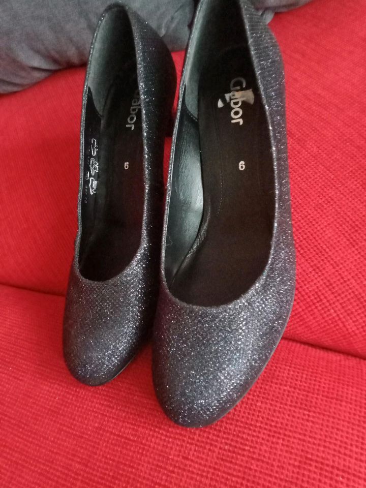 Gabor Pumps Neu Schwarz Glitzer Schuh in Rendsburg