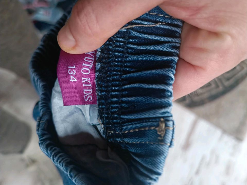 Mädchen Jeans Gummibund 134 Yuto kids Einhorn in Stadtroda